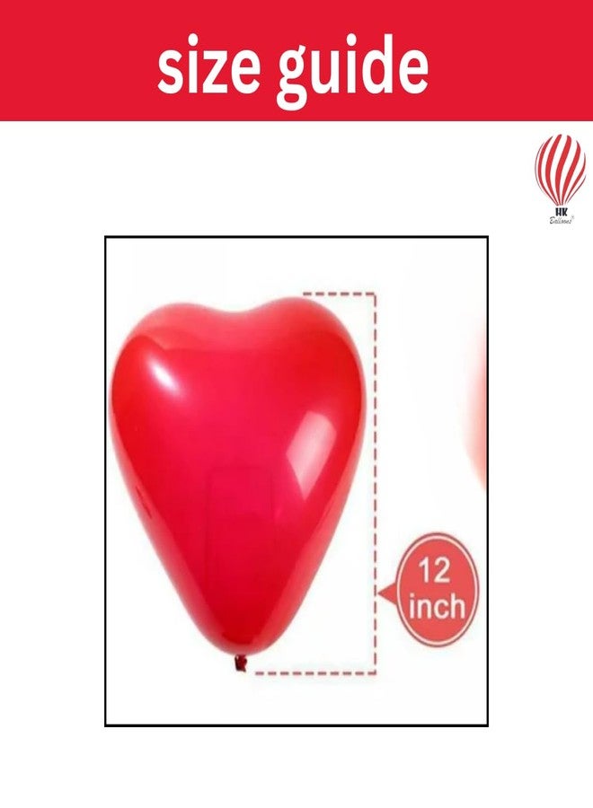 هونج كونج بالونز بالونات على شكل قلب من إتش كيه بالونز (أحمر) - عبوة من 50 بالونًا - Image 3